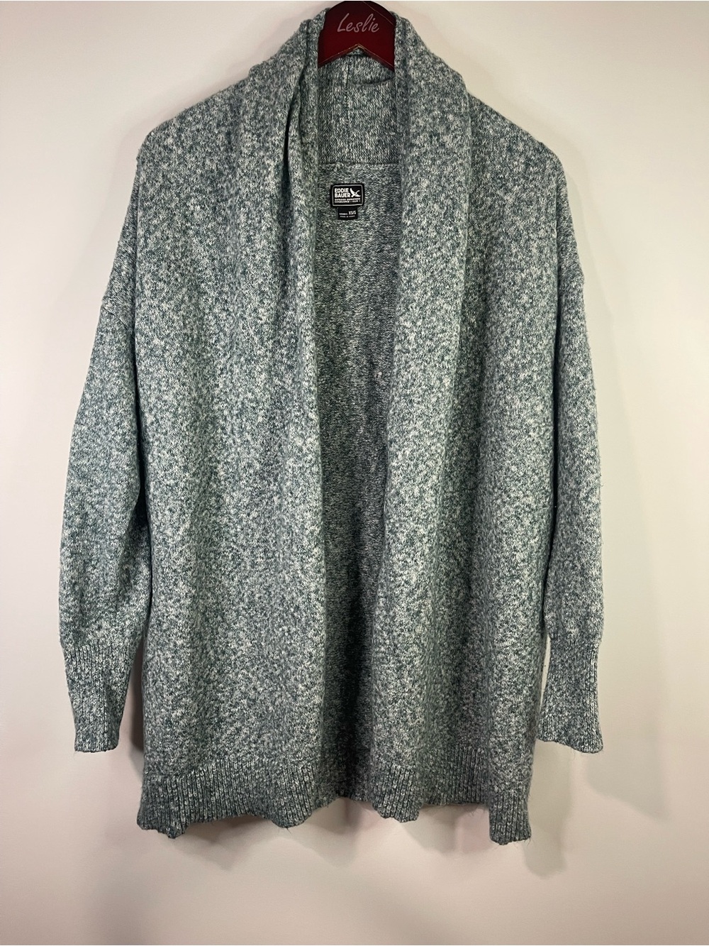Eddie Bauer green Open Front Shawl Cardigan